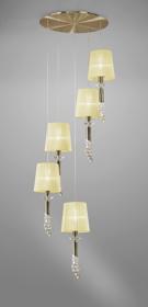 Tiffany Antique Brass-Cream Crystal Ceiling Lights Mantra Statement Crystal Fittings